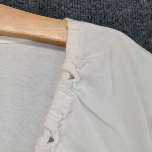 JMS Just My Size Round Neck Tunic Top Womens Plus Size 3X Short Sleeve White - Picture 6 of 14